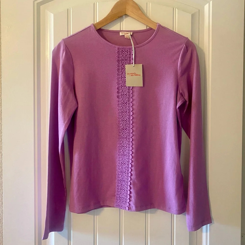 DPAM Du Pareil au Meme Top Girls 12 Purple Boutique French Brand 100% Cotton